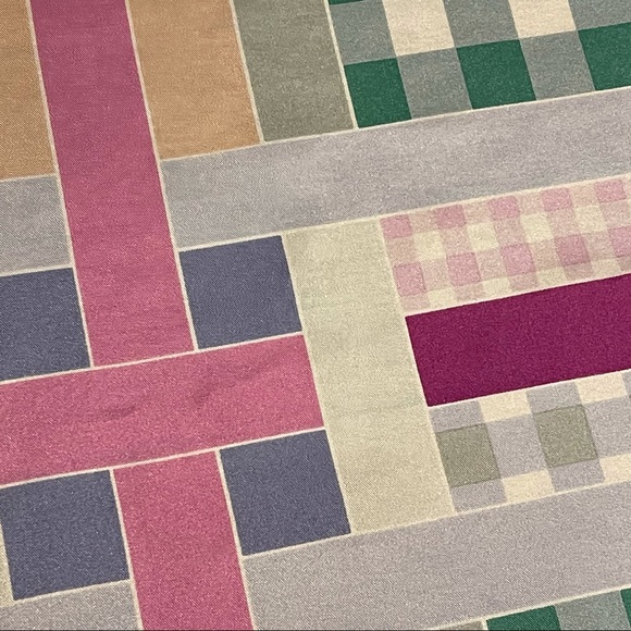 Plaid pastel Ann Taylor pure silk scarf - Picture 3 of 7